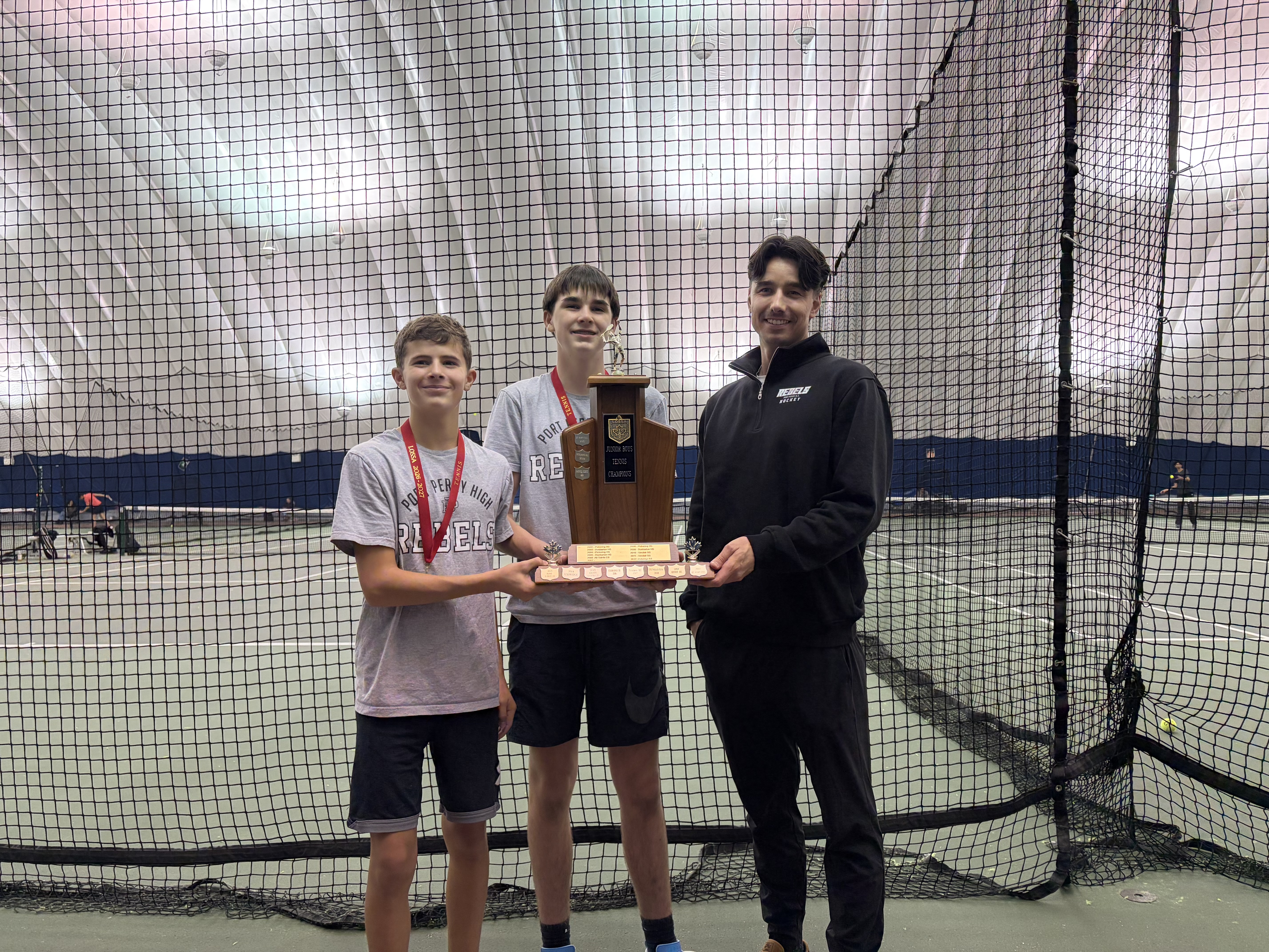 Dale and Landen after winning LOSSA tennis